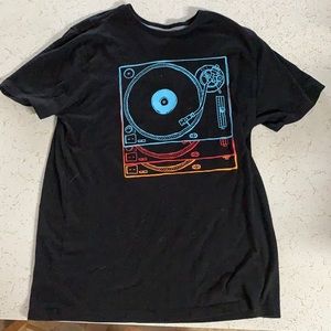 Black T Shirt with Record Player on it